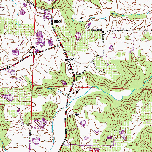 Topographic Map of Toledo Church, IL
