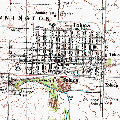 Topographic Map of Toluca, IL