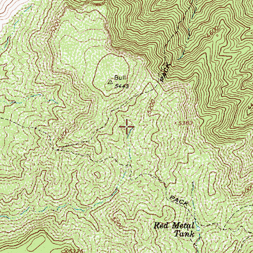 Topographic Map of Trail Spring, AZ
