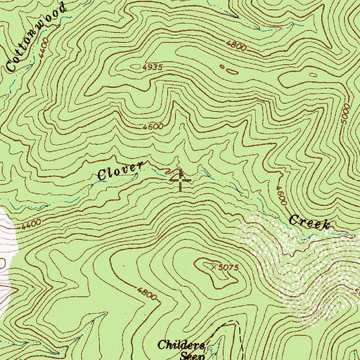 Topographic Map of Clover Spring, AZ