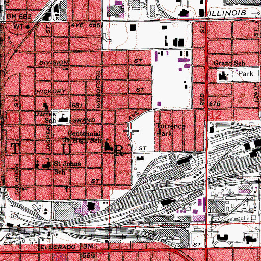 Topographic Map of Torrence Park, IL