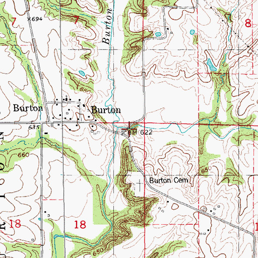 Topographic Map of Tournear Creek, IL