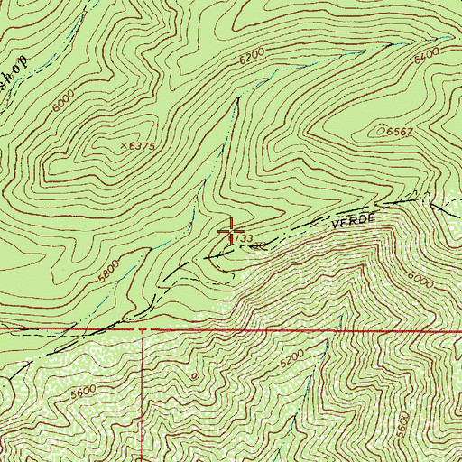 Topographic Map of Pine Mountain Wilderness, AZ