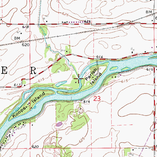 Topographic Map of Tower Creek, IL