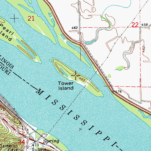 Topographic Map of Tower Island, IL