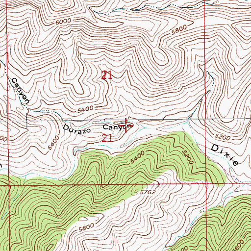 Topographic Map of Durazo Canyon, AZ