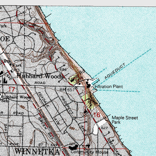 Topographic Map of Tower Road Park, IL