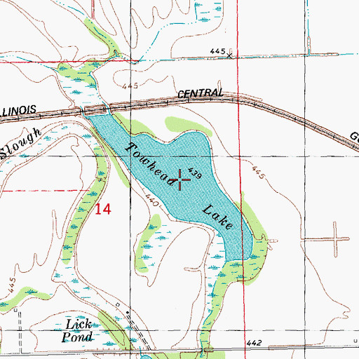 Topographic Map of Towhead Lake, IL