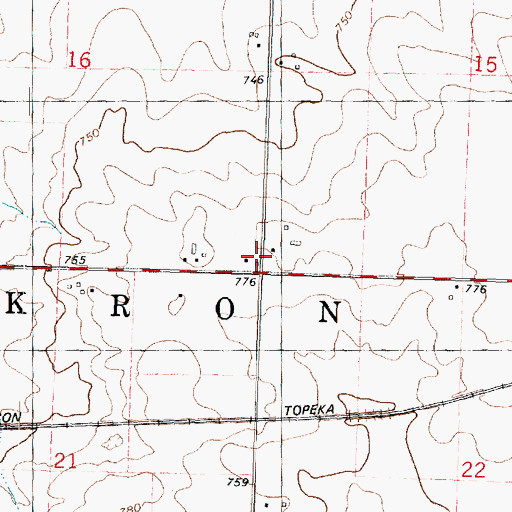 Topographic Map of Townhall School (historical), IL