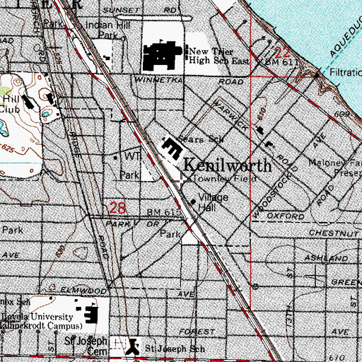 Topographic Map of Townley Field, IL