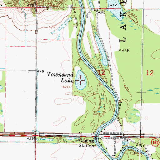 Topographic Map of Townsend Lake, IL