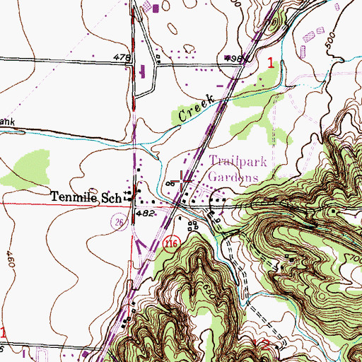 Topographic Map of Trailpark Gardens, IL