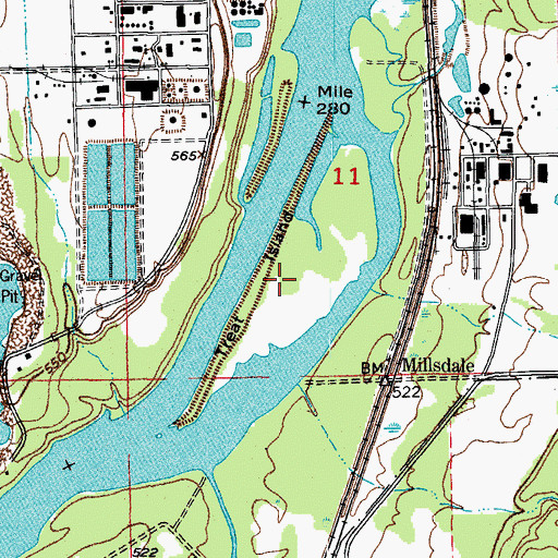 Topographic Map of Treat Island, IL