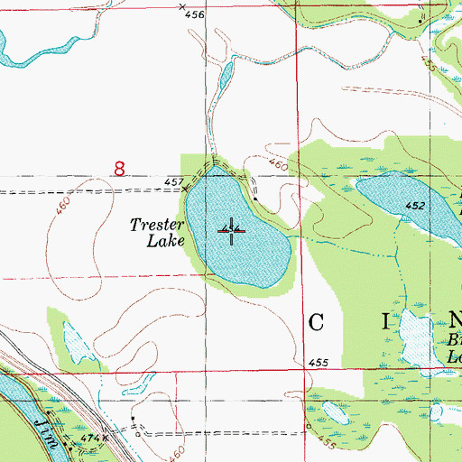Topographic Map of Trester Lake, IL