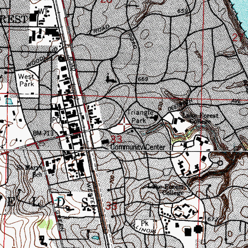 Topographic Map of Triangle Park, IL
