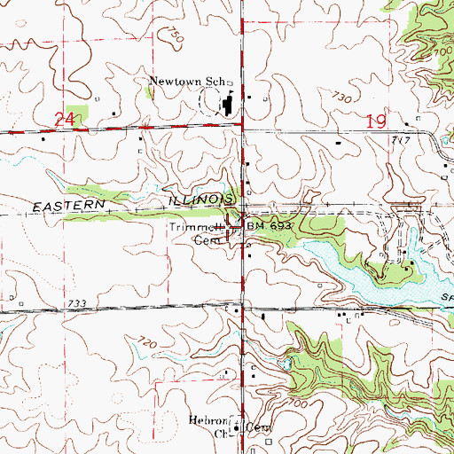 Topographic Map of Trimmell Cemetery, IL