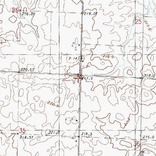 Topographic Map of Trimont School (historical), IL