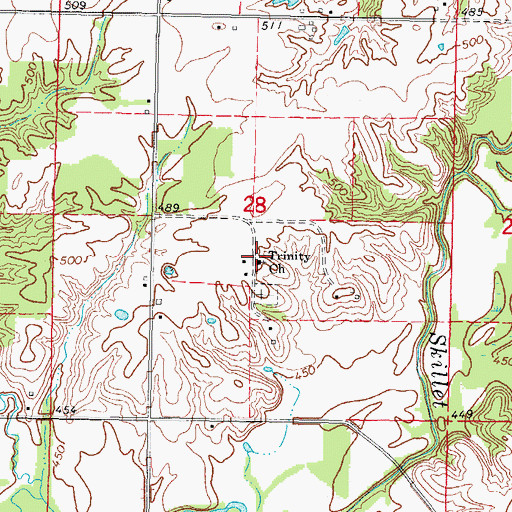Topographic Map of Trinity Church, IL