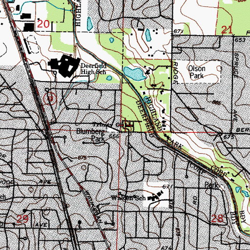 Topographic Map of Trinity United Church of Christ, IL