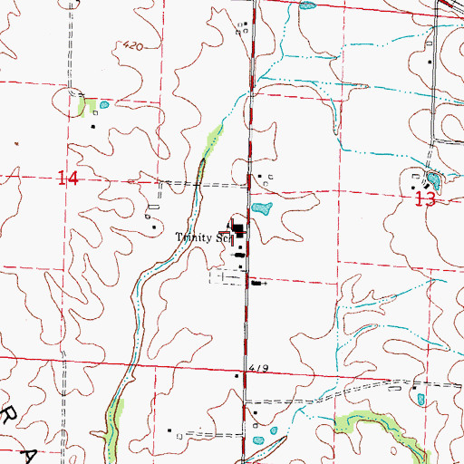 Topographic Map of Trinity School, IL