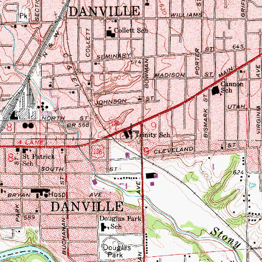 Topographic Map of Trinity School, IL