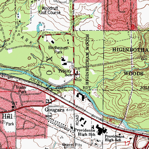 Topographic Map of Trinity School, IL