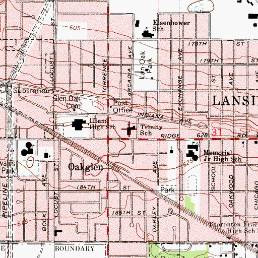 Topographic Map of Trinity School, IL