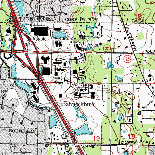 Topographic Map of Trinity International University, IL