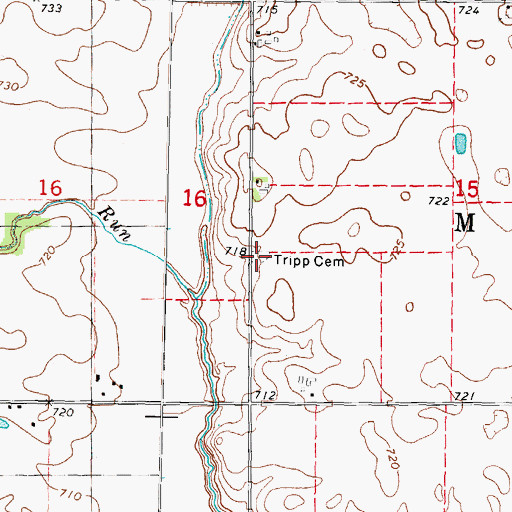 Topographic Map of Tripp Cemetery, IL