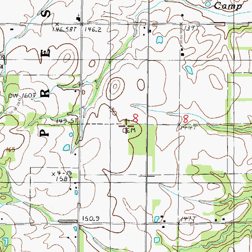 Topographic Map of Trobaugh Cemetery, IL