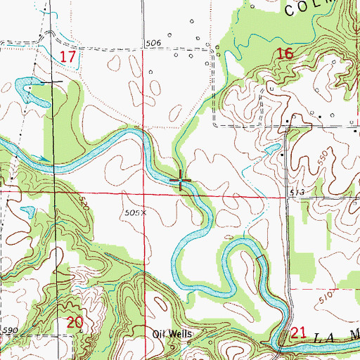 Topographic Map of Troublesome Creek, IL