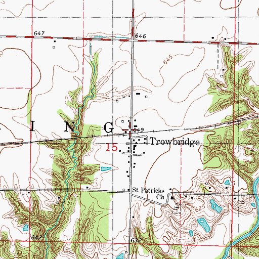 Topographic Map of Trowbridge, IL