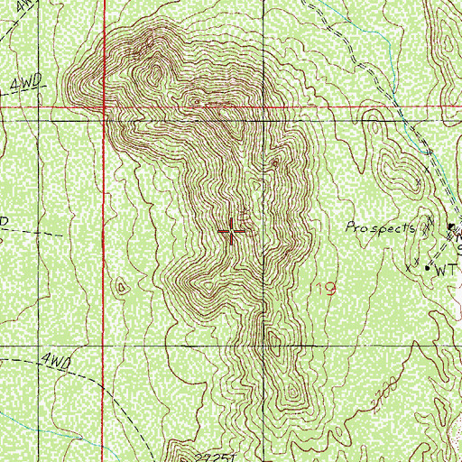 Topographic Map of Durham Hills, AZ