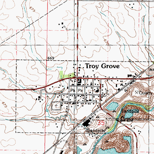 Topographic Map of Troy Grove, IL