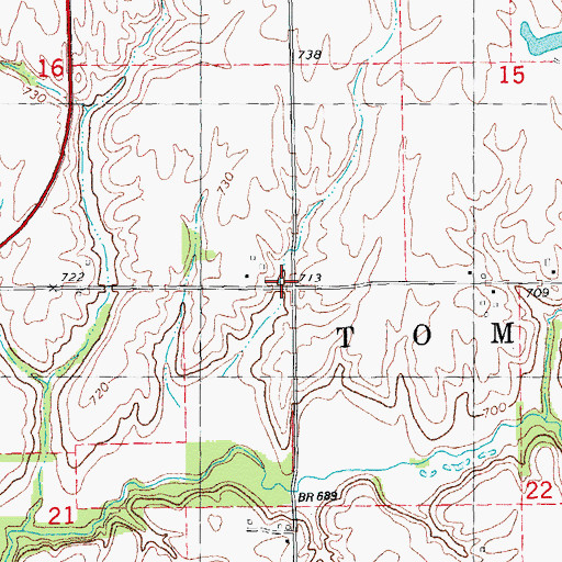 Topographic Map of Tubbs School (historical), IL