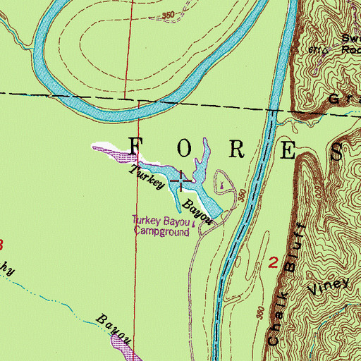 Topographic Map of Turkey Bayou, IL