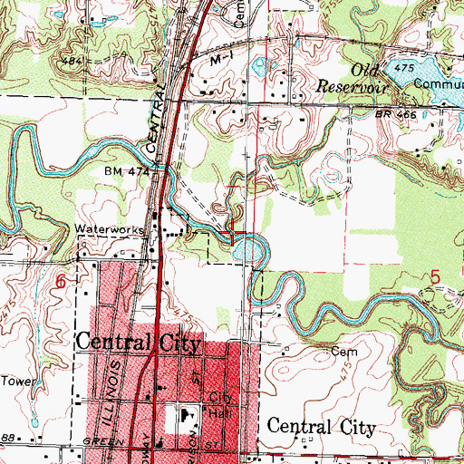 Topographic Map of Turkey Creek, IL