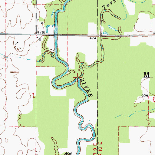 Topographic Map of Turkey Creek, IL