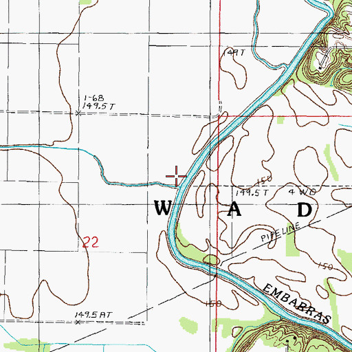 Topographic Map of Turkey Creek, IL