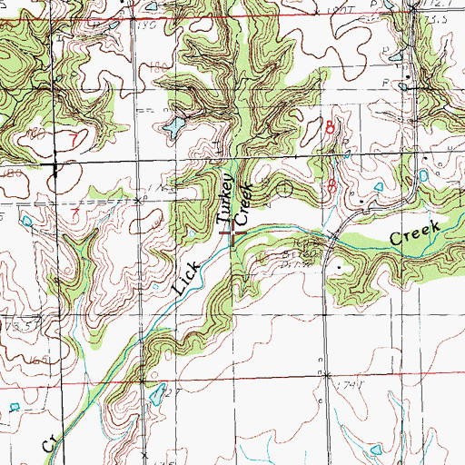 Topographic Map of Turkey Creek, IL