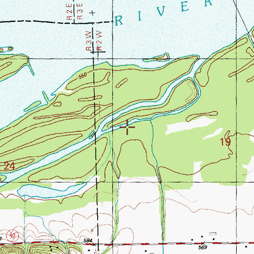 Topographic Map of Turkey Hollow Creek, IL