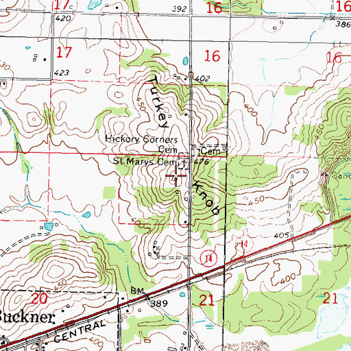 Topographic Map of Turkey Knob, IL