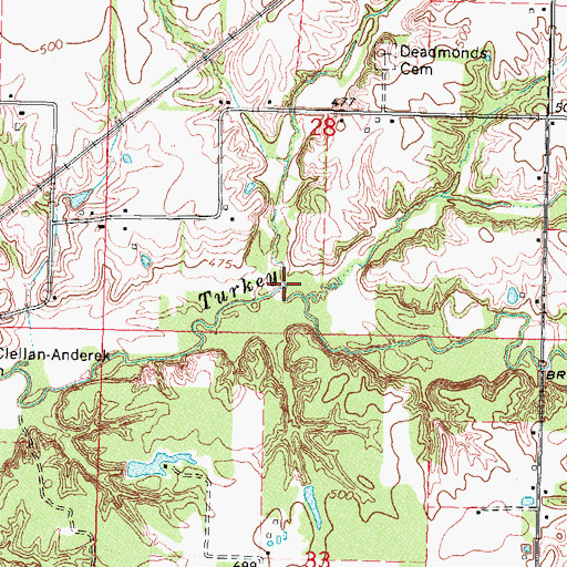 Topographic Map of Turkey Run, IL
