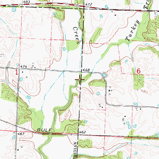 Topographic Map of Turkey Trail Creek, IL