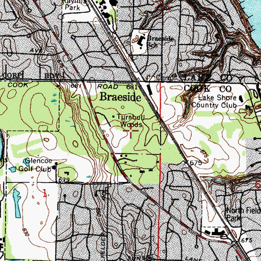 Topographic Map of Turnbull Woods, IL