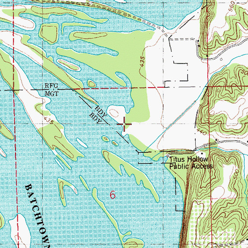 Topographic Map of Turner Branch, IL