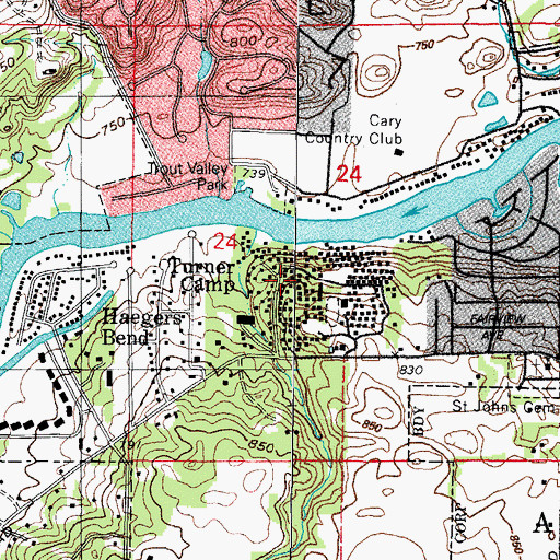 Topographic Map of Turner Camp, IL