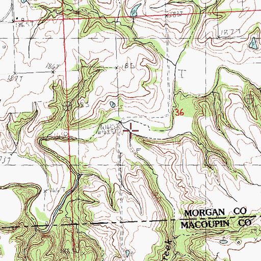 Topographic Map of Turner Creek, IL