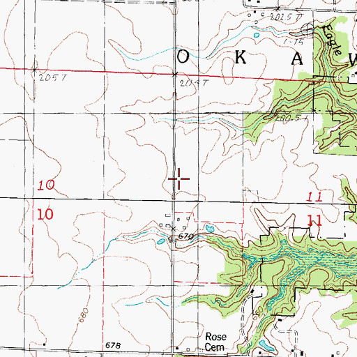 Topographic Map of Turney School (historical), IL