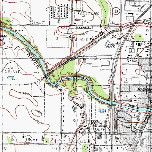 Topographic Map of Turtle Creek, IL